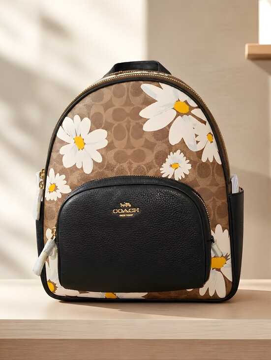 Coach Handbags - NWT - Coach Court Backpack in Signature Canvas with Daisy Print Year 2024